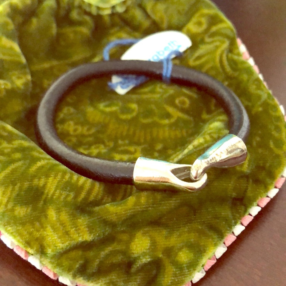 Artisan Leather & Pewter bracelet